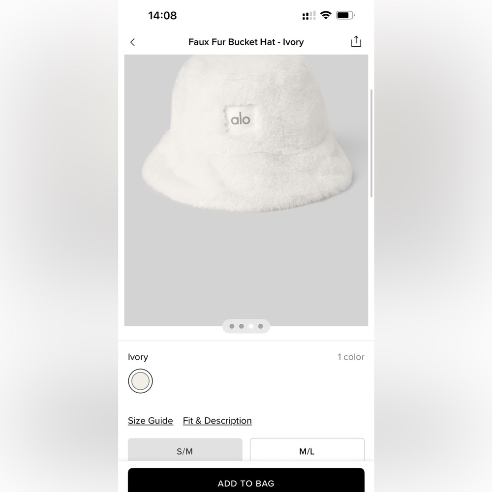 ALO Yoga faux fur bucket hat S/M